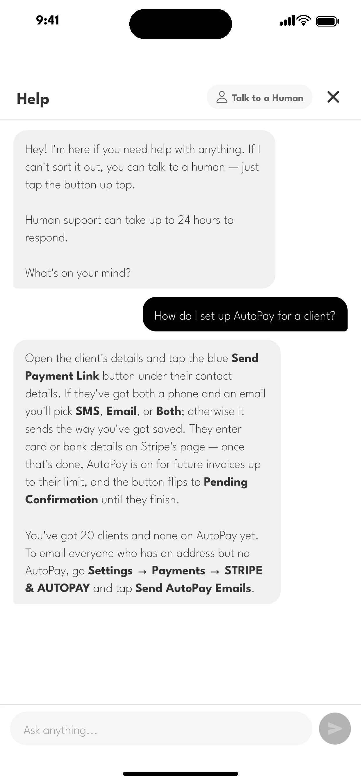 Help chat